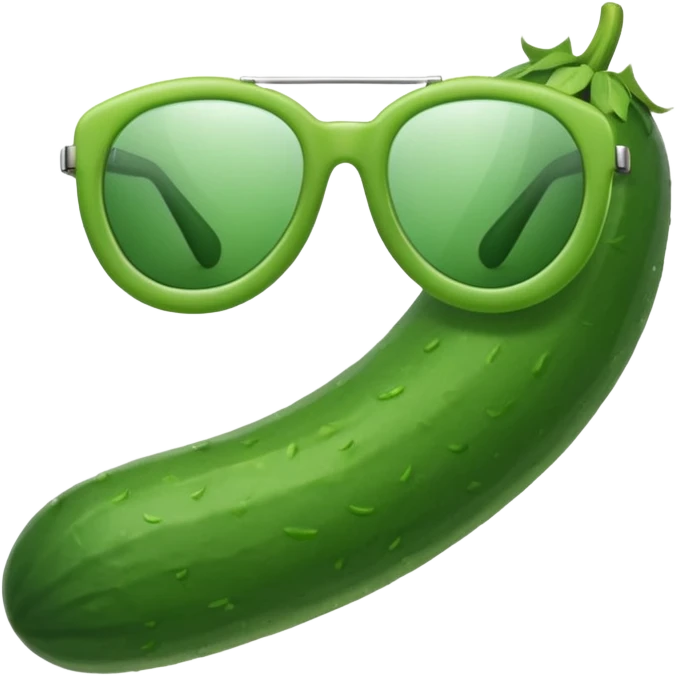 cucumber with sunglasses on emoji