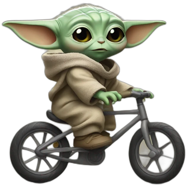 baby yoda riding a bike emoji