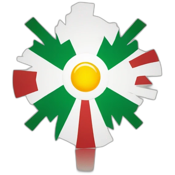 Flag red white Green and a sun in the middle emoji