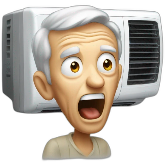 old man screaming at air conditioner emoji