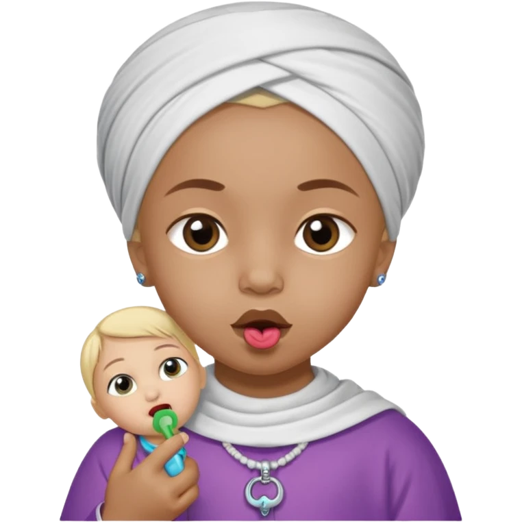 Muhhamad and Aisha Muhhamad old little girl with binkie in mouth emoji