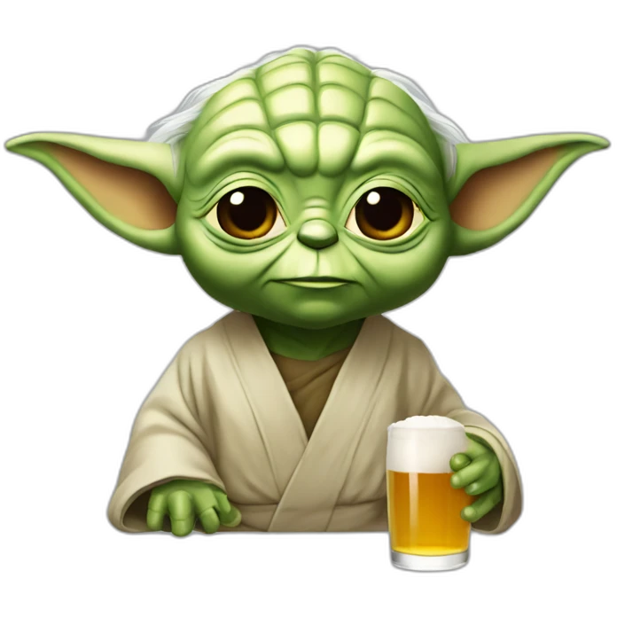 Yoda qui boit de la bière emoji