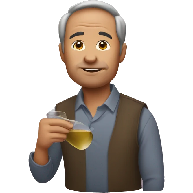  Man drinking wines and eating egg roll emoji