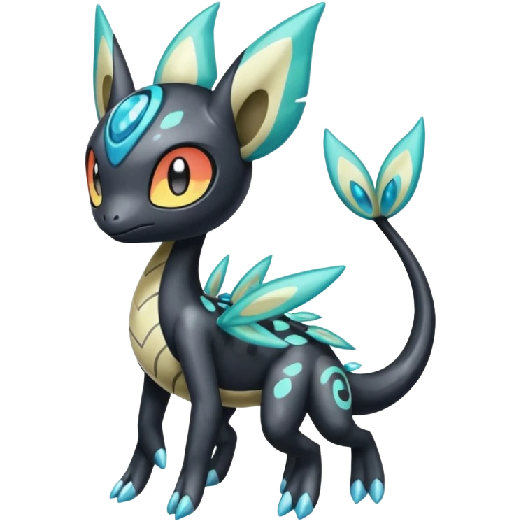Splash-patterned emotional sparky sparky boom boom painful Meloetta-Guilmom-Salandit-Trico-Pokémon-Fakémon-fusion-hybrid-creature emoji