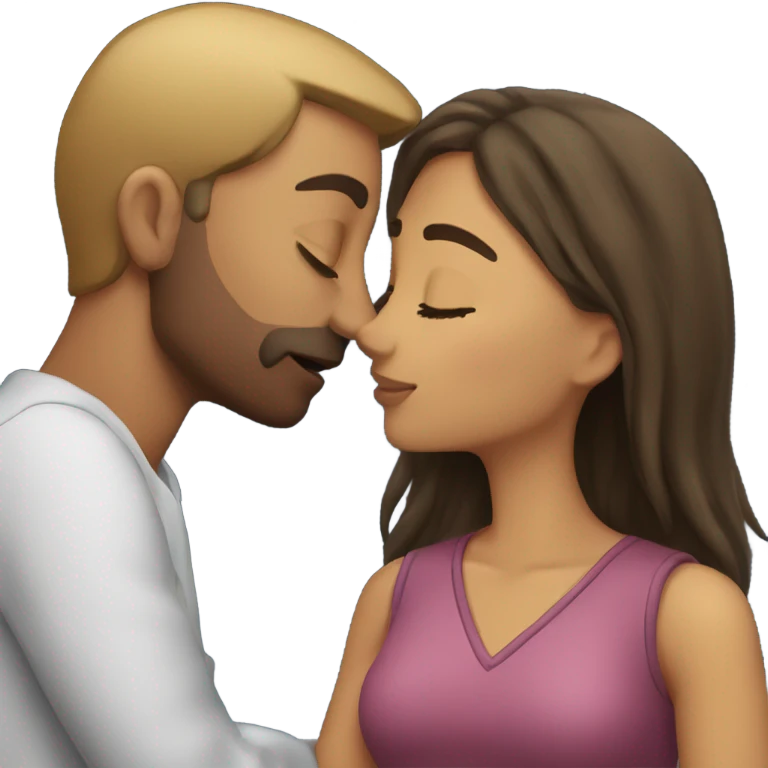 Kissing a girl on the forehead goodnight emoji