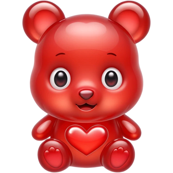 jelly bear with large heart-shaped eyes kawaii emoji