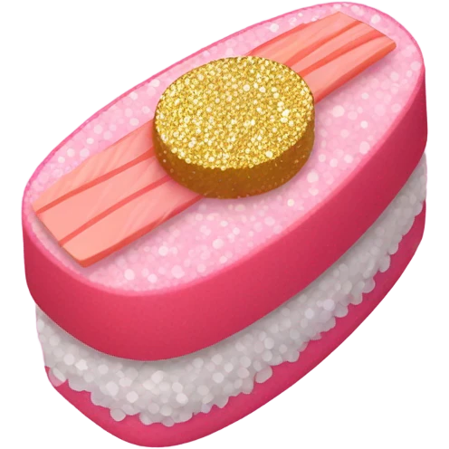 Pink sushi with glitter emoji