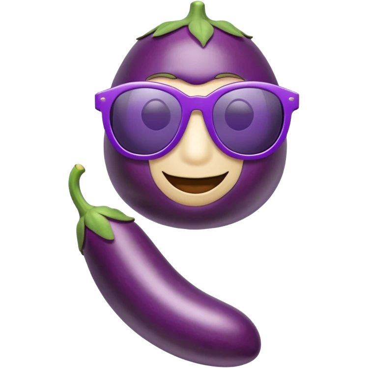 Eggplant with sunglasses  emoji