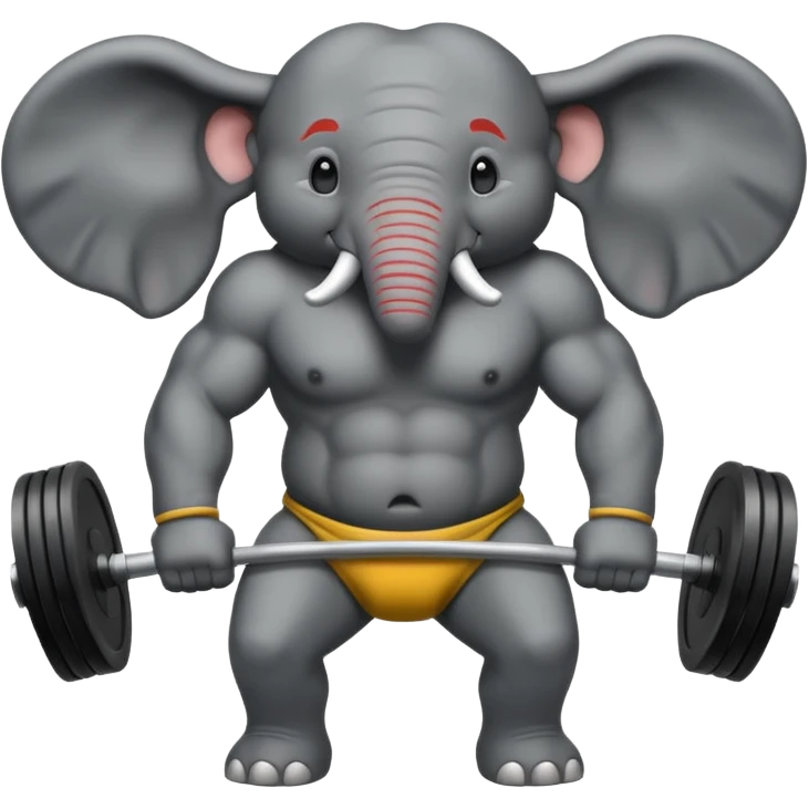  black elephant deadlifting emoji