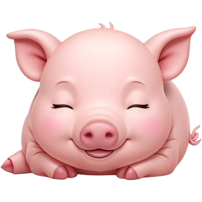 Meme-Worthy Cute Sleeping Piglet Portrait Emoji, Head resting peacefully with a contented smile, showcasing a delightfully tiny build and a luxuriously soft rosy-pink hide, eyes shut in a serene, restful nap, Simplified yet hilariously adorable features, highly detailed, glowing with a soft, drowsy light, high shine, relaxed and utterly lovable, stylized with an air of playful laziness, bright and heartwarming, soft glowing outline, capturing the essence of a comically sleepy piglet, so meme-worthy it feels like it could instantly become the next viral sensation of adorable slumber! emoji