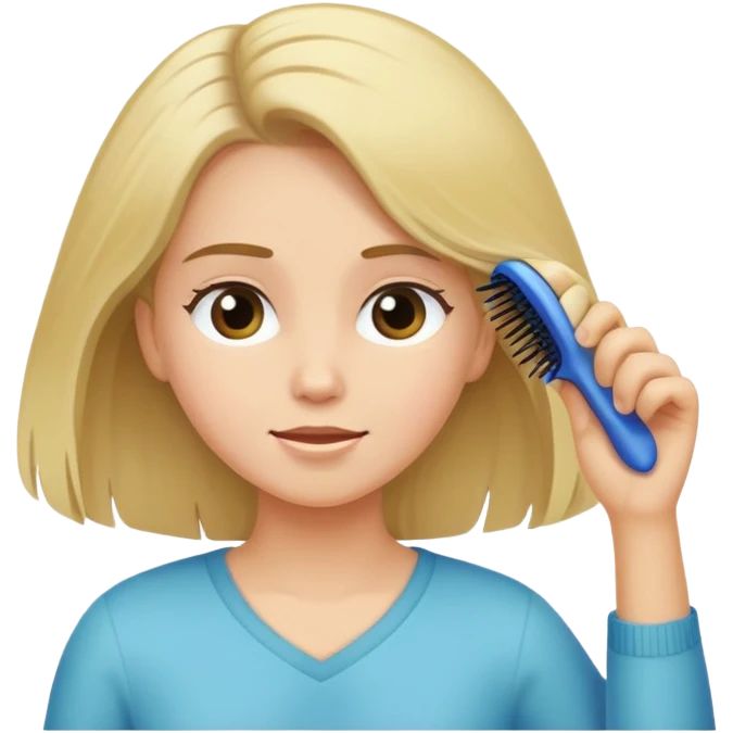 Girl brushing her hair emoji