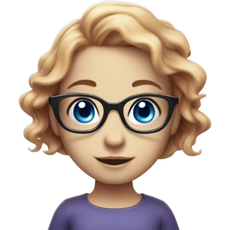little cute mermaid with blue eyes and spectacles emoji