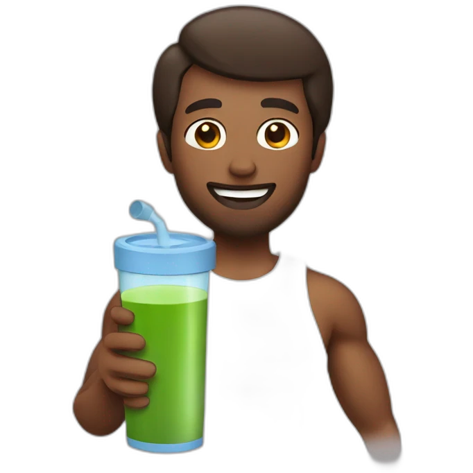 man with protein juice emoji