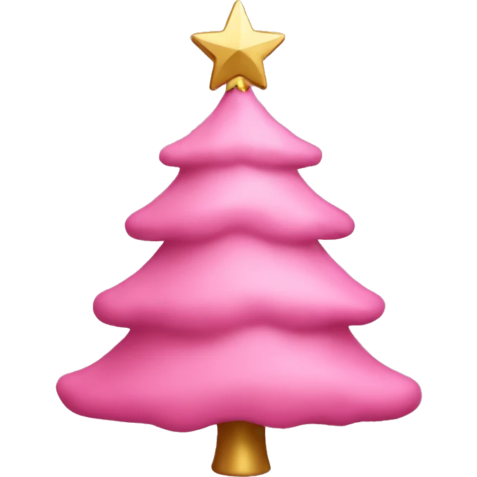 pink christmas tree with a gold star on too emoji