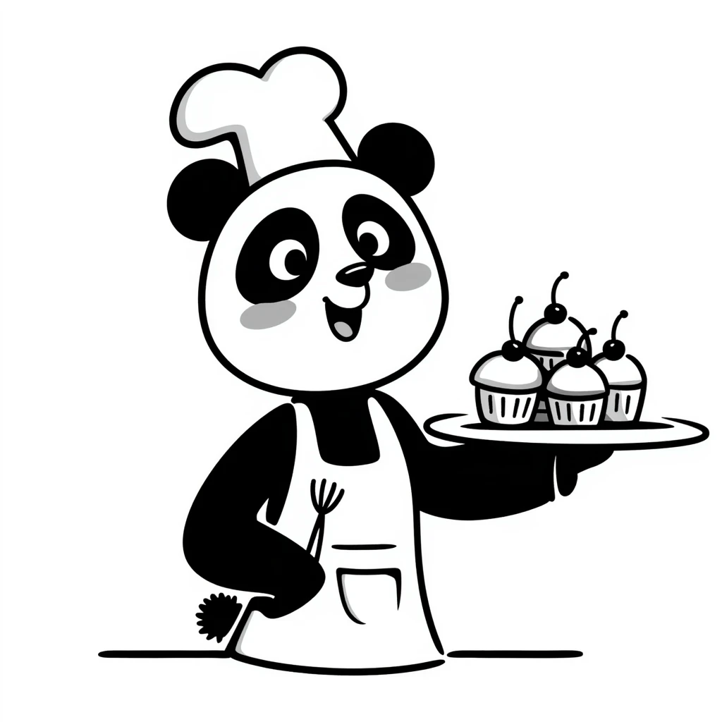 Panda pastelero emoji