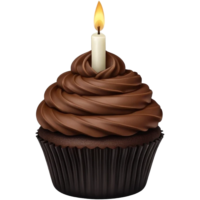 Black cupcake and one candle emoji