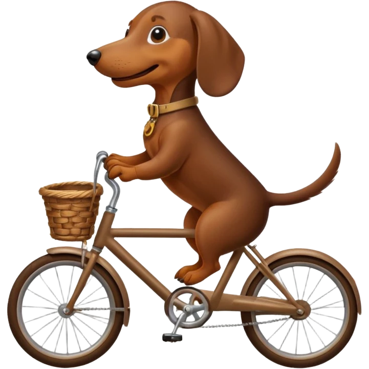 A dachshund on a bike emoji