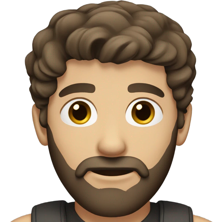 caucasian-man-dark brown-parted hair-dark brown beard emoji