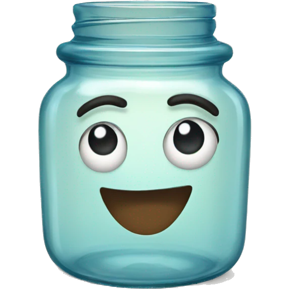 Anthropomorphic glass jar emoji