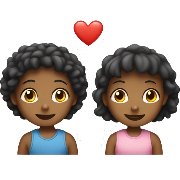 Two kids in love emoji