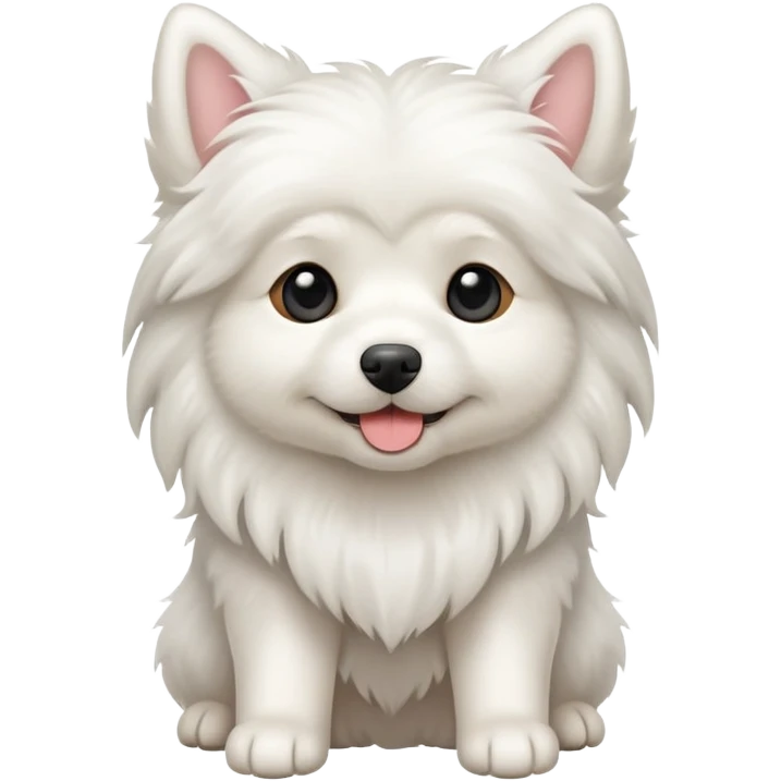 Small pure white long-haired dog emoji