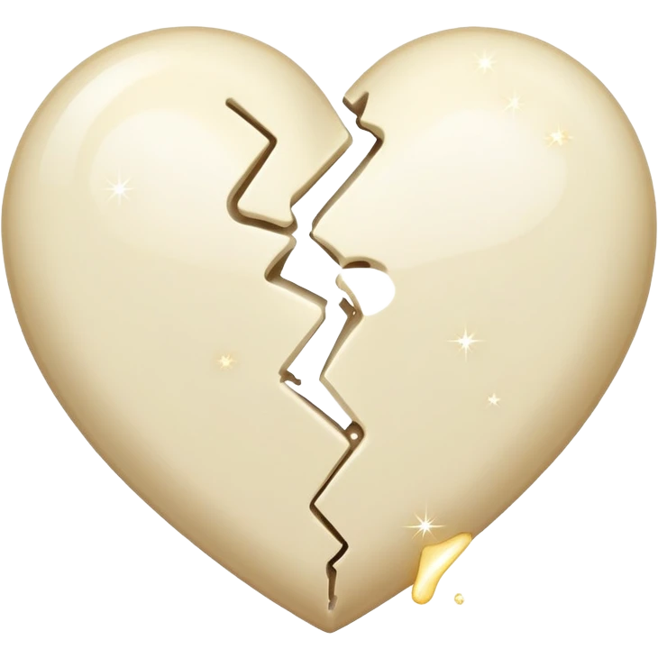 cream broken heart with sparkles  emoji