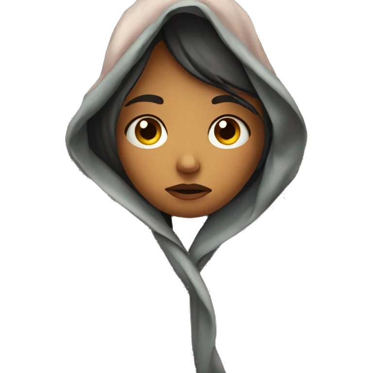 girl in blanket sad emoji