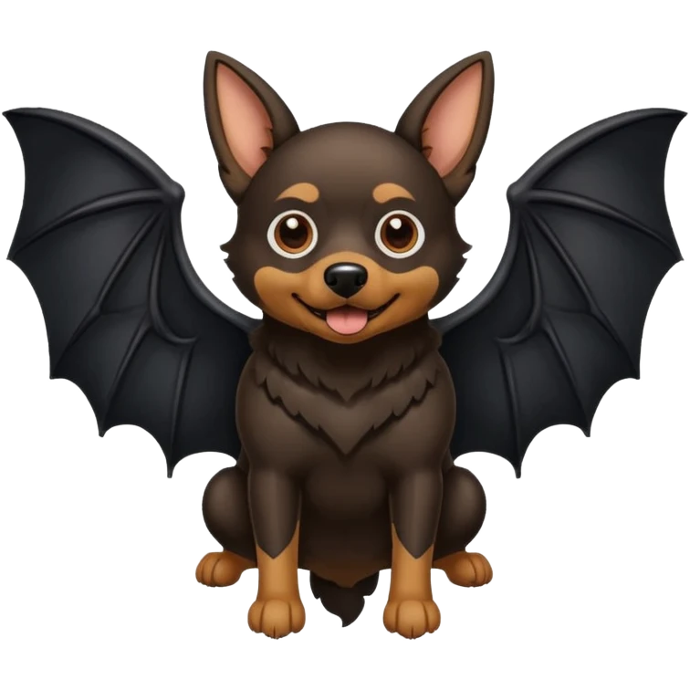 Dog ridding bat emoji