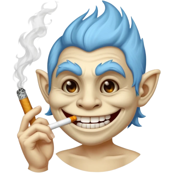 Troll face smoking a cigarette  emoji