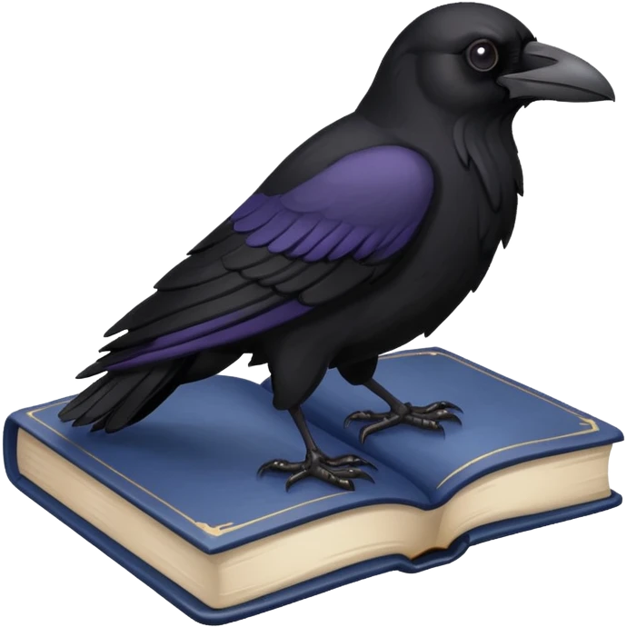 Raven on book emoji