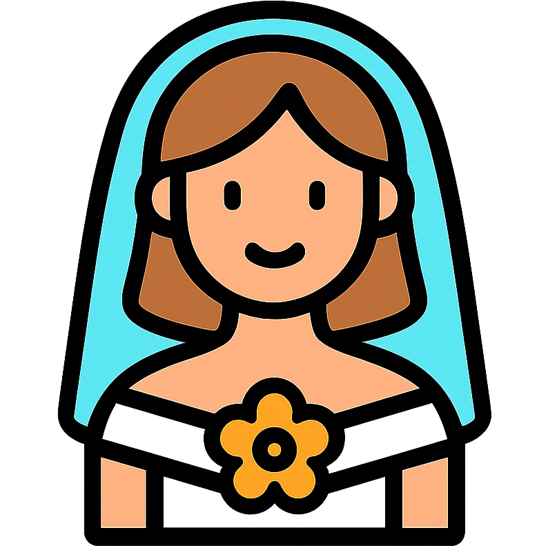 A bride with brown hair emoji