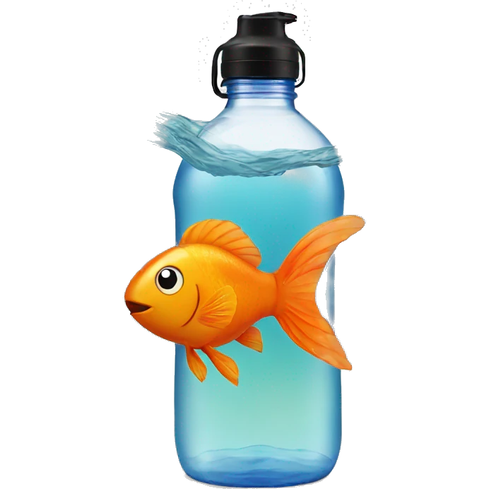 Orange fish swimming in water bottle emoji