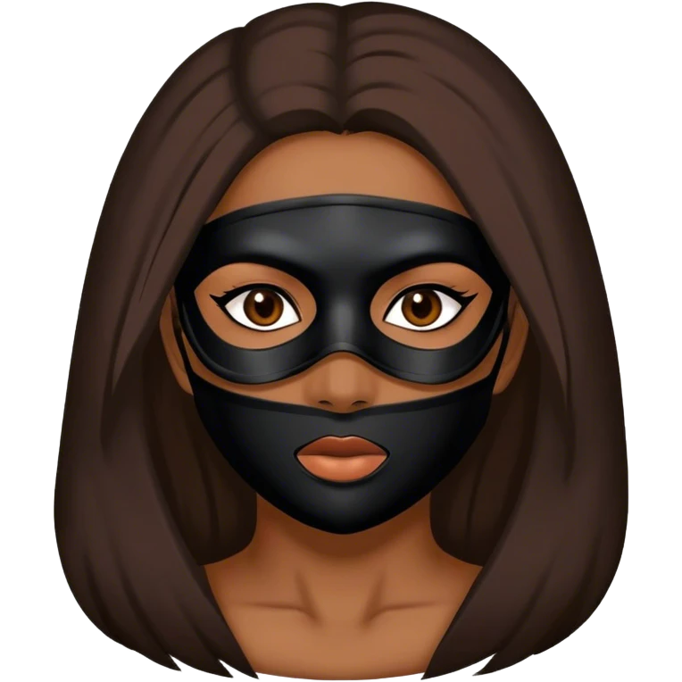 Meehika wearing black mask emoji