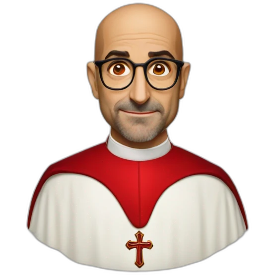 stanley tucci as a religious cardinal emoji