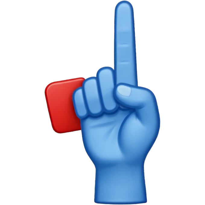 foam finger blue (#00A3E0) and red (#F9423A) emoji