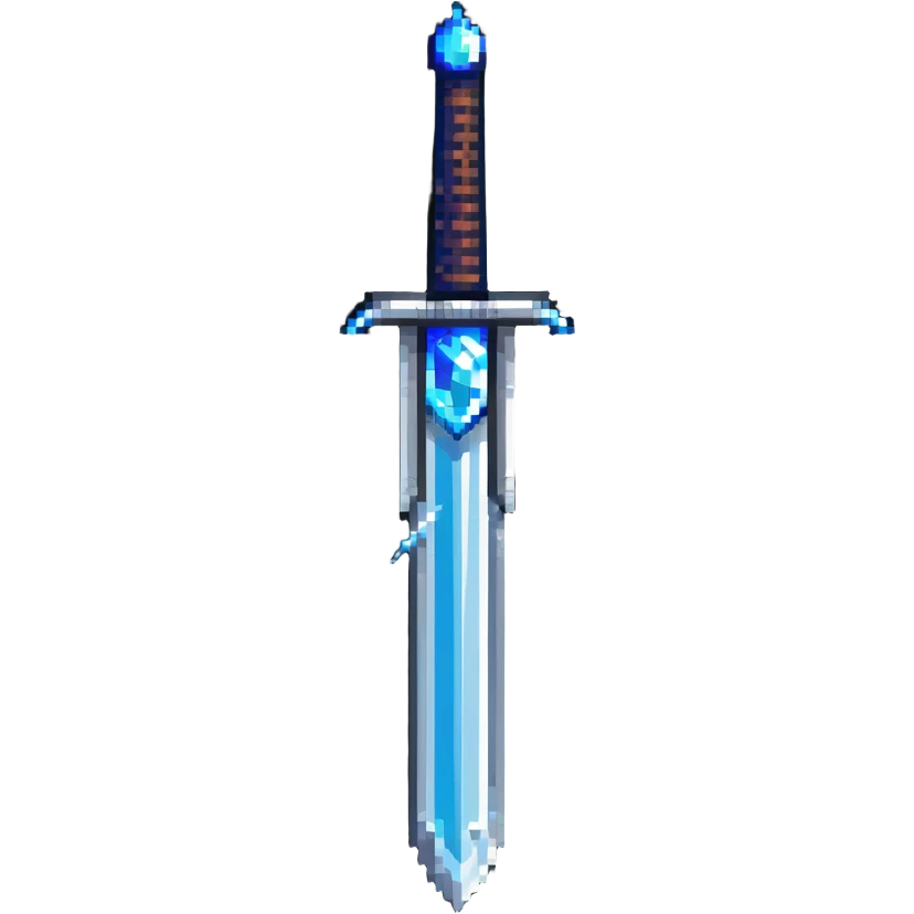Silver sword with blue gem

 emoji