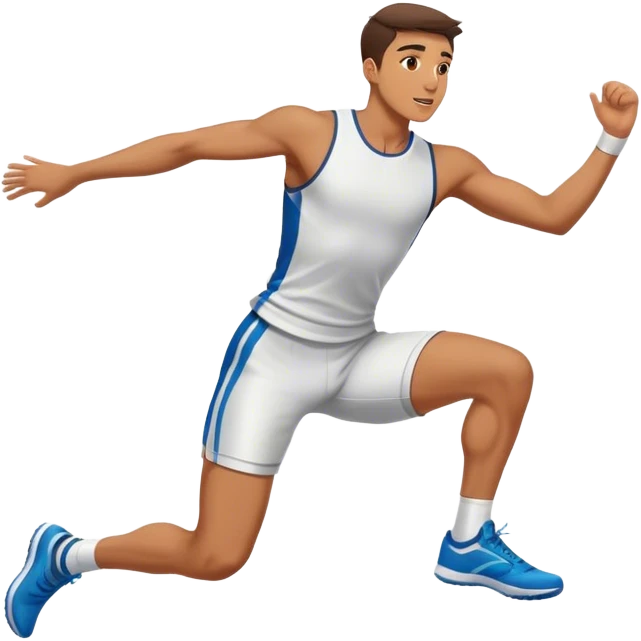 male athlete knee in air jumping emoji