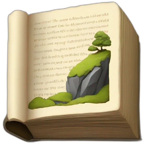 a small book on the rock emoji