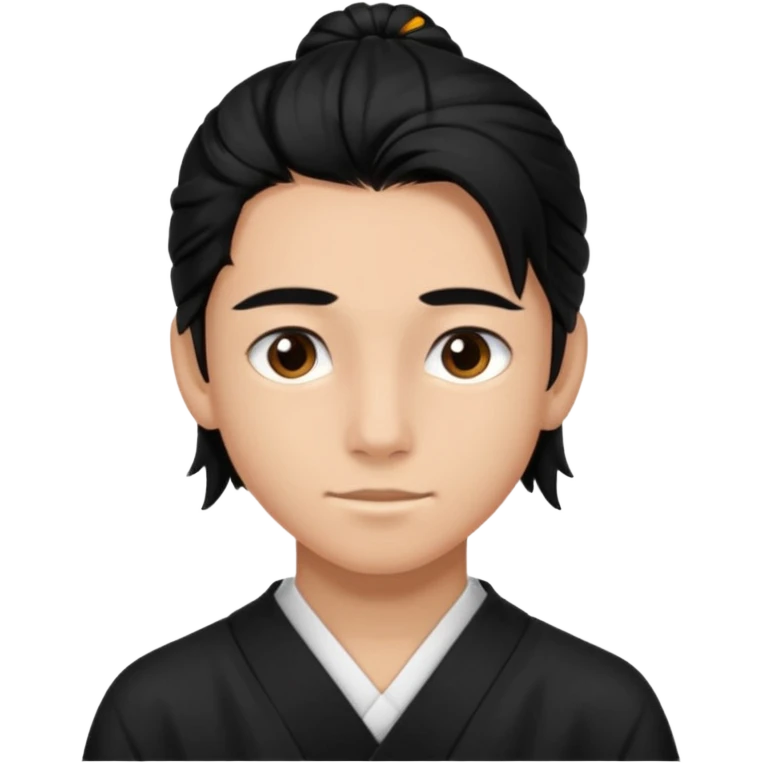 homme cheveux noir long attaché sans cheveux dépassant  16 ans, un peu bronzé emoji