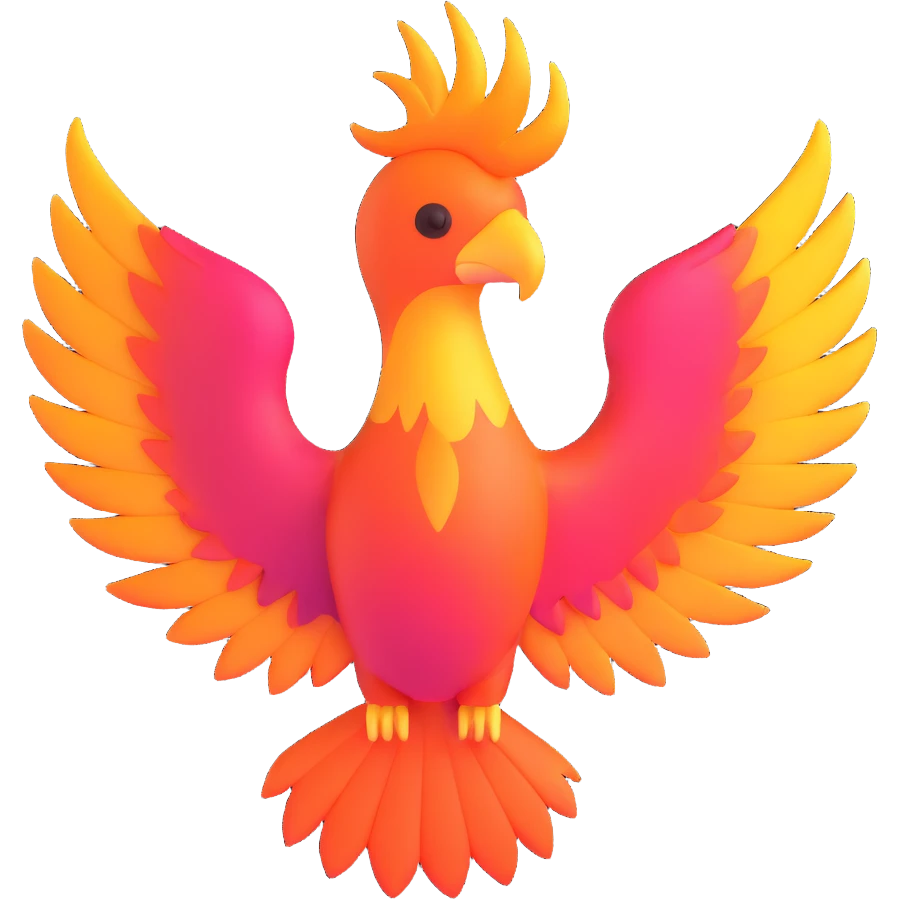 phoenix with vibrant colors emoji