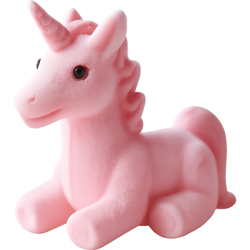 Keep the pink unicorn-shaped candy on a transparent background with no background visible. emoji