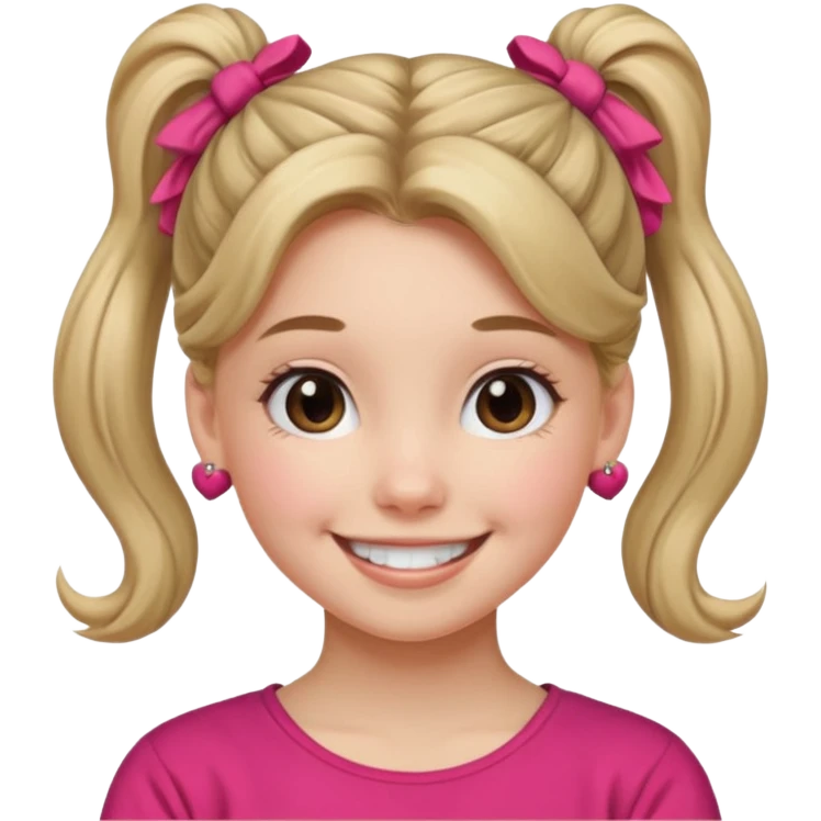 Teen girl with scrunchie ponytail emoji