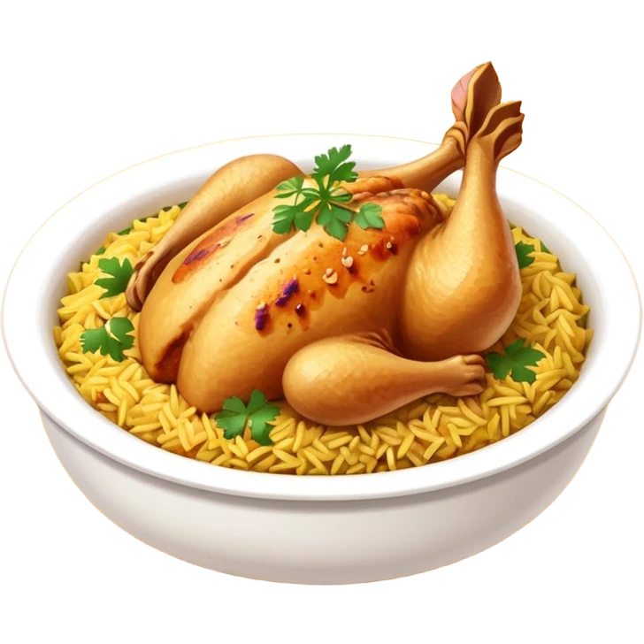 Karachi chicken Biryani emoji with leg piece  emoji