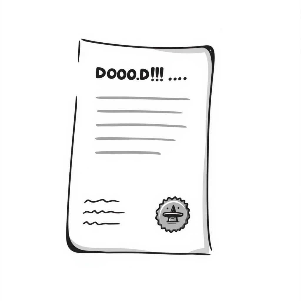 Document with official stamp or seal – business registration certificate emoji