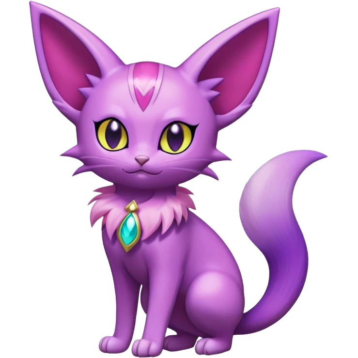 Shiny Delcatty-Skitty-Purrloin-Espeon-Hybrid (Full body) emoji