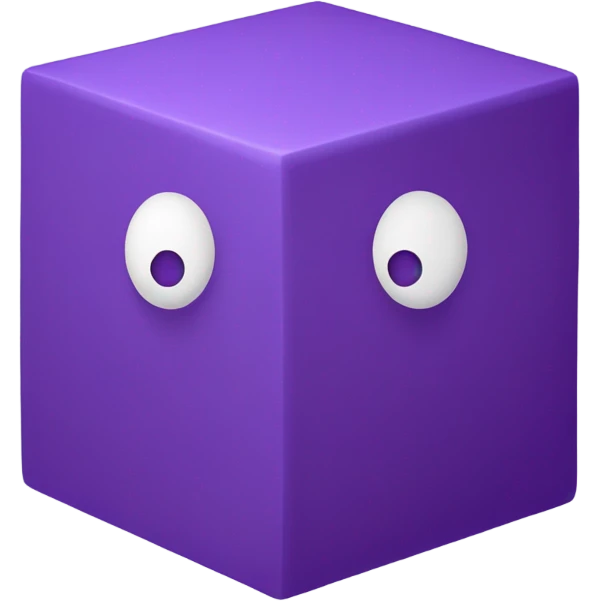 two purple cubes arranged diagonally in a large cube isometric view emoji