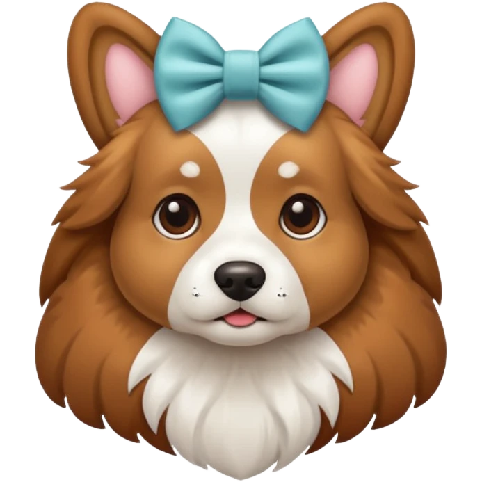 Dog wearing a bow emoji