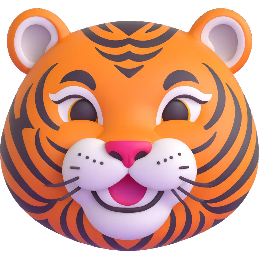happy tiger face emoji