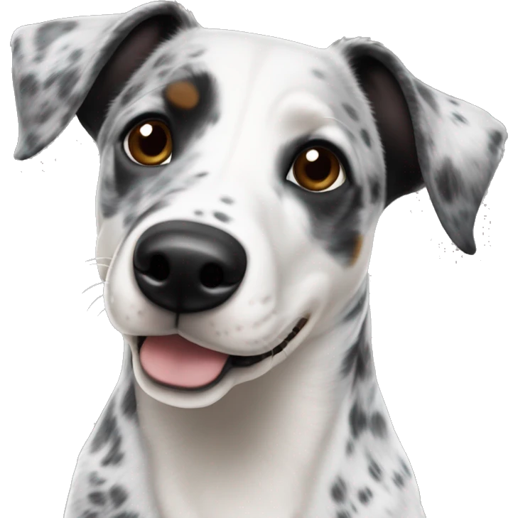 Blue heeler pointer mix black and white floppy ears emoji