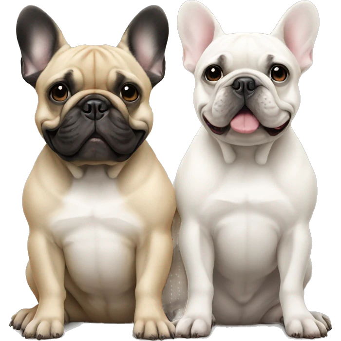 2 French bulldogs sitting next to each other emoji